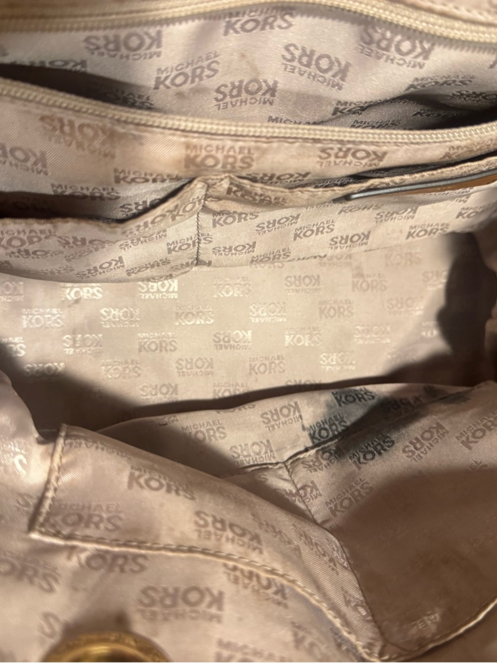 Michael Kors Brown MK Logo Shoulder Bag with Gold Hardware - Picture 5 of 8